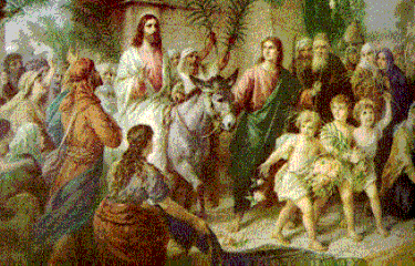 Jesus makes His triumphant entry into Jerusalem