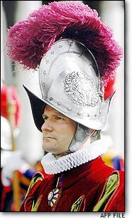 Alois Estermann was to be installed as Commander of the Swiss Guard today. Photo from NBC News