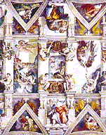 Restored Sistine Ceiling painted by Michelangelo