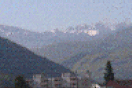 The majestic peaks of the Pyranees over Lourdes