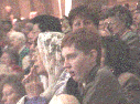 Cyndi and son Kellin reverently venerate the Blessed Sacrament