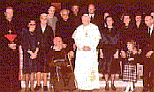 Pope John Paul II with members of Gianna's surviving family at her beatification
